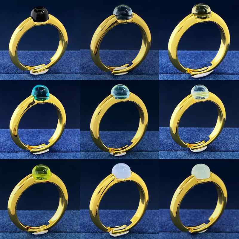 指輪 男女兼用 透明 水晶 宝石 リング フリーサイズ 金 電気メッキ加工 清潔感 かわいい エレガント 食..