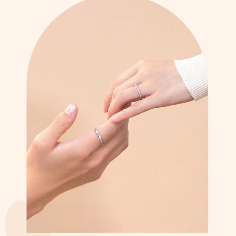 指輪 ペアリング シルバー999 ラッキーアイテム 電気メッキ加工 幾何学形 通勤