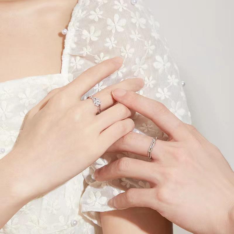 指輪 ペアリング S999 シルバー 四つ葉 クローバー リング シルバーリング 電気メッキ加工 ラッキーアイテム ギフト