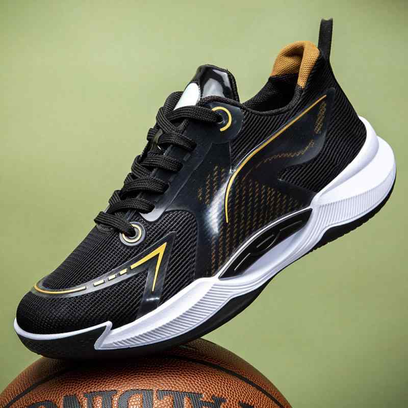 バスケットボールシューズ 男性用 スポーツシューズ 通気性 滑り止め 履きやすい ローカット スニーカー 厚底 運動靴 ブラック系 ホワイト系