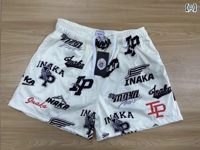ハーフパンツ 男女兼用 スポーツ カジュアル ゆったり メッシュ 速乾性 通気性 運動着 ランニング フィットネス トレーニング ウェア ズボン 短パン ポリエステル 白 黒 コーヒー 古木 樹枝 緑 青 M L XL 2XL 3XL