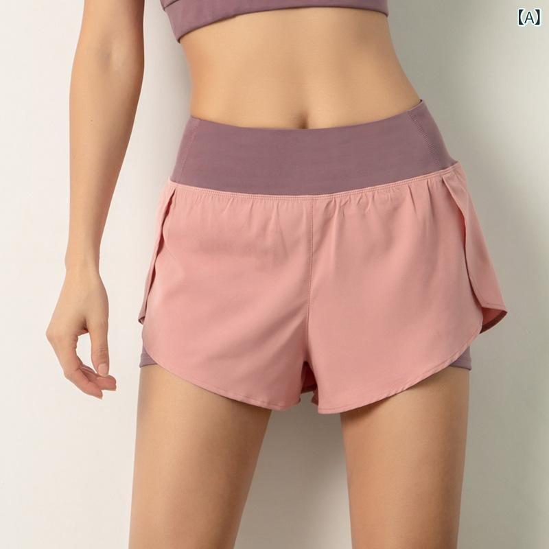 LINEAR shopのショートパンツ レディース スポーツ ランニング ヨガ ウェア 速乾 ホットパンツ 伸縮性 通気性 ストレッチ トレーニング 運動着 ルームウェア 部屋着 ピンク系 ブルー ブラック イエロー グリーン S M L XL XXL XXXL｜アングル2