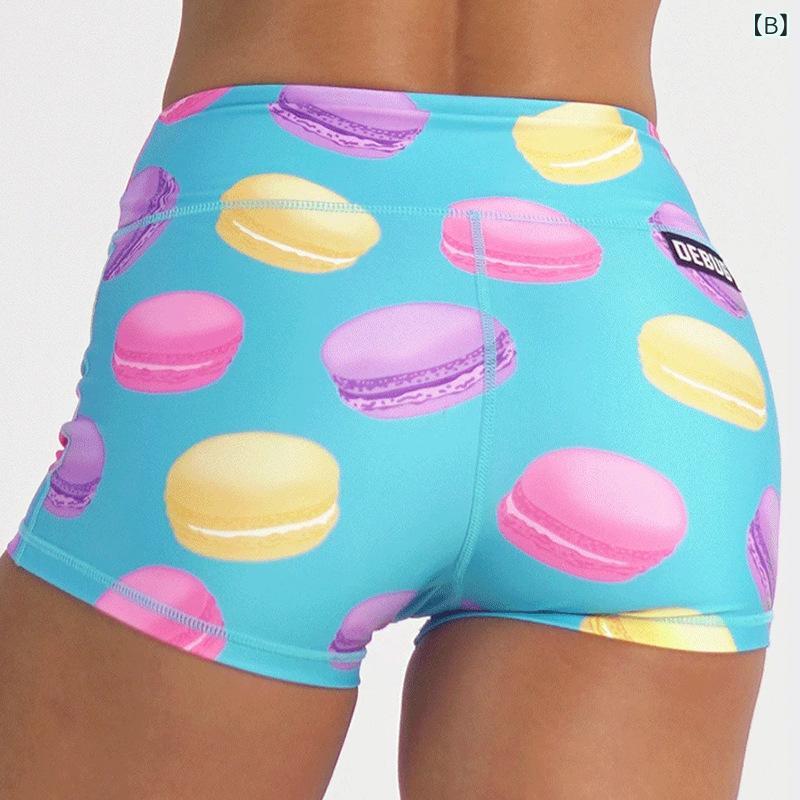 ヨガパンツ レディース ショートパンツ スパッツ 高 elastic ヒップアップ 赤 ジン...