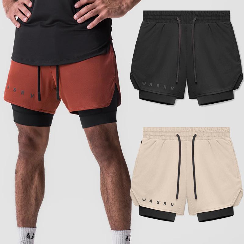 メンズ ハーフパンツ 男性用 2WAY仕様 レイヤード スポーツウェア ランニング ジム...