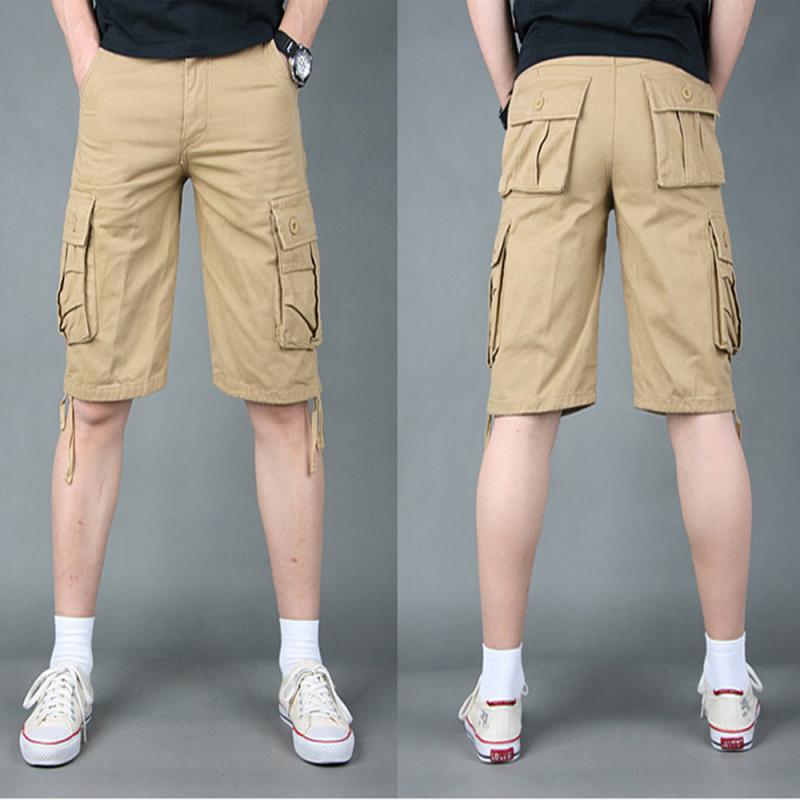 パンツ 男性用 ハーフパンツ カーゴパンツ ゆったりサイズ 5分丈 コットン カツラギ カーキ グレー ブラック アーミーグリーン