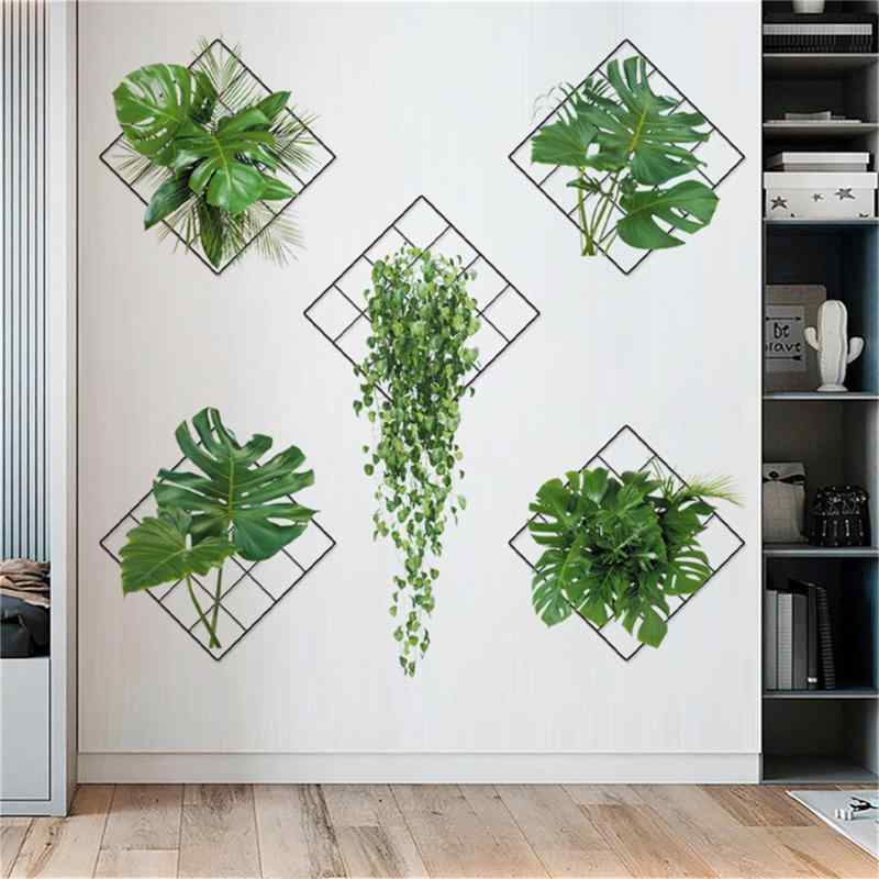 Condessacity ウォールステッカー 植物 グリーン おしゃれ 観葉植物 吊り下げバスケット 3D 立体ウォール ステッカー リビングルーム ソファの背景 壁紙シール はがせる おしゃれ 北欧 モノトー