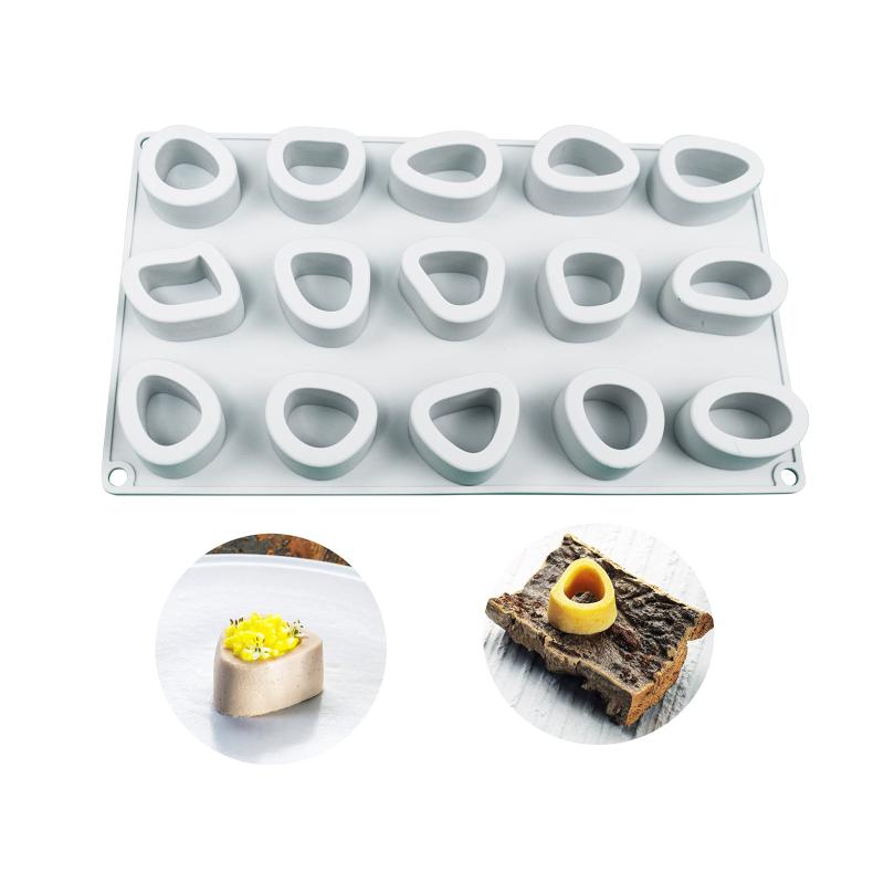 シリコンムースケーキ型3 DベイクツールDIY型、オレンジ30穴