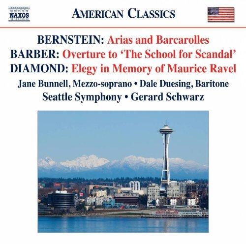 【中古】バーンスタイン:アリアと舟歌(1988)/バーバー:序曲「悪口学校」(1931)/ダイアモンド:モーリス・ラヴェルの思い出に捧げる哀歌(1937) linears-11294584 LINEAR shop パッケージ画像