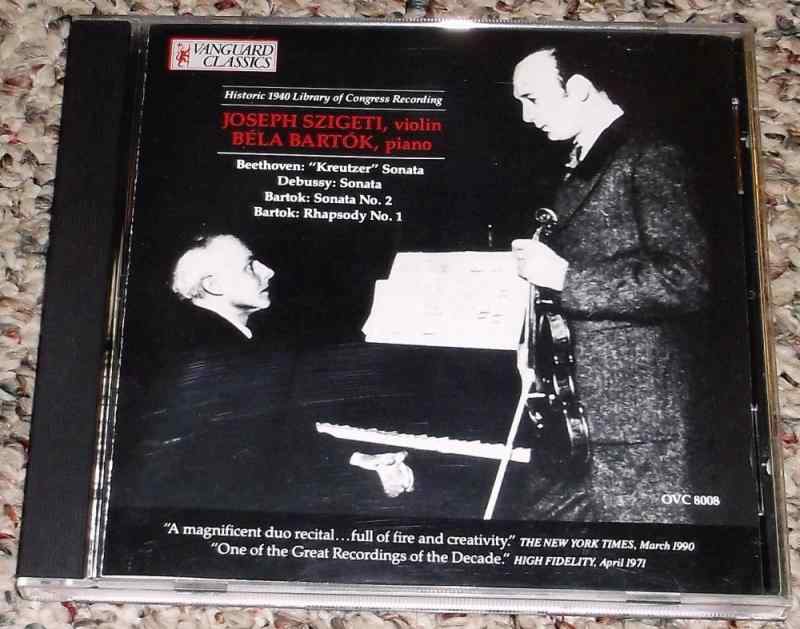 Beethoven, Debussy: Sonatas; Bartok: Rhapsody / Szigeti, Bartok