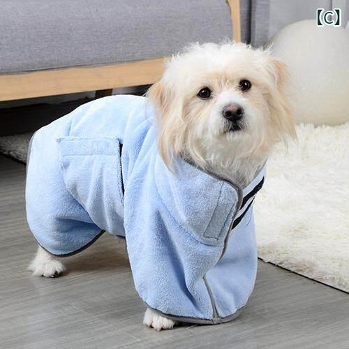LINEAR shopのペットの 子犬の バス 吸収 タオル ビション テディ ポメラニアンな フード 付き バスローブは 速乾性の できます 犬バスローブは.洗濯後に速乾性がし.犬の水分吸収｜アングル3