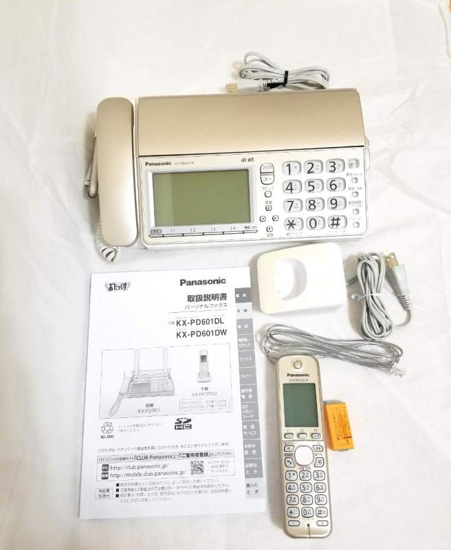 FAX - 【中古】パナソニック おたっくす デジタルコードレスFAX 子機1台付き 1.9GHz DECT準拠方式 シャンパンゴールド KX-PD601DL-N