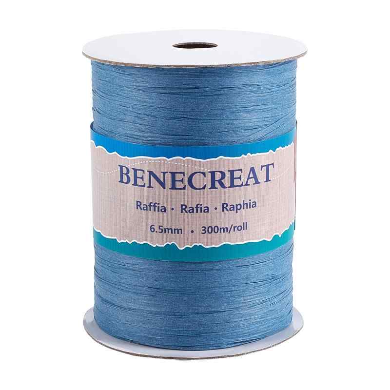BENECREAT 全長300m幅6.5mmラフィア紙リボン ソフトペーパーラフィアリボン ギフト包装 花束装飾 ラッピング