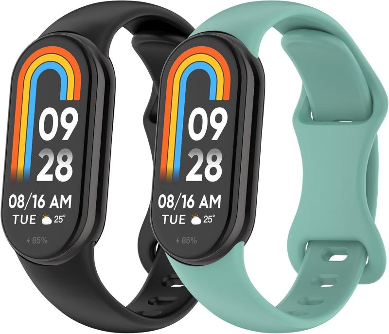  バンド for Xiaomi Mi Band 10 換え シャオミ スマート9/8 交換バンド, 替えベルト 柔らかいシリコン 交換ベルト 調節可能
