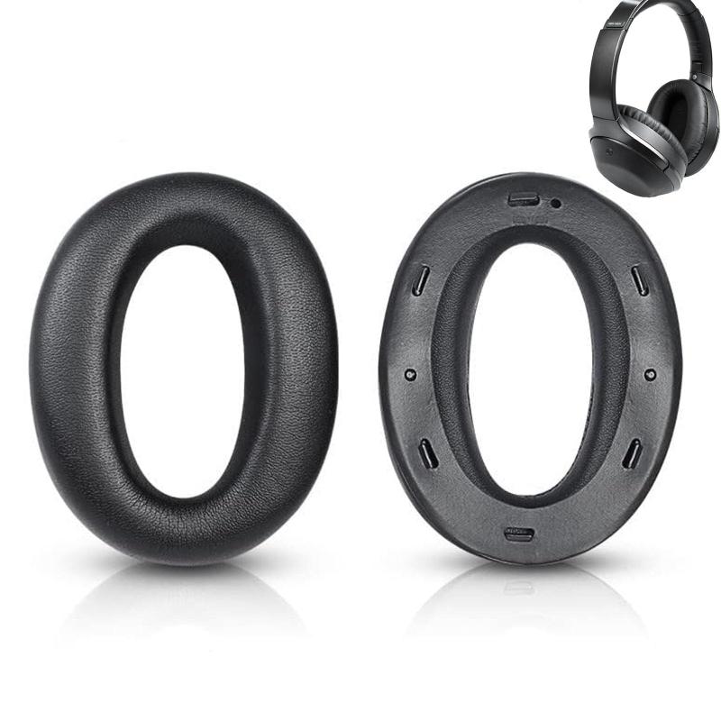 イヤーパッド For Sony WH-1000XM2 (WH1000XM2) / MDR-1000X (MDR1000X) に対応 交換 用 ヘッドホンパッド 防止音漏れ防止 <1組 > なんしつ 高密度フォームRuiMi（プロテインレザー/