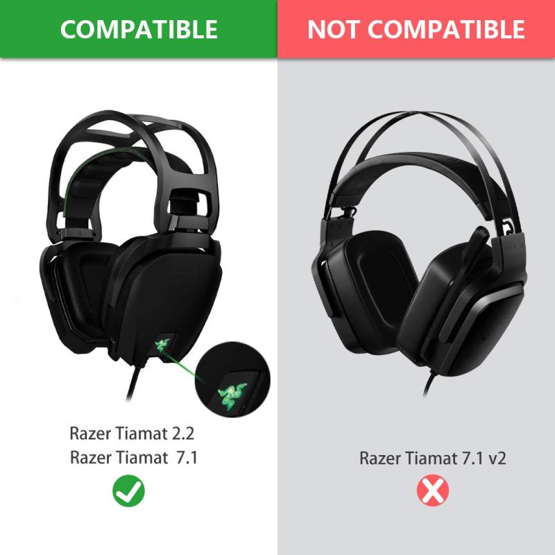 Geekria イヤーパッド互換性 パッド レイザー Razer Tiamat 2.2, Tiamat 7.1 (Not Fit Tiamat 7.1 v2) ヘッドホンに対応 パッド イヤー/イヤーカップ (プロテインレザー/黒) - 3