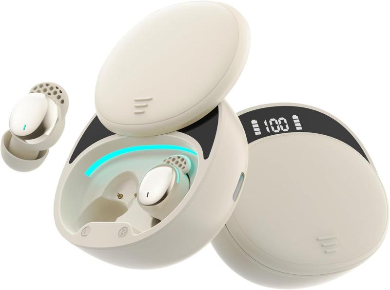 Mandourai 寝ホン 睡眠用イヤホン 寝ながら 痛くない 誤接触防止機能搭載Bluetooth5.3 超軽量2.7g Hi-Fi音質 ミニサイズ 超小型 カナル型 高遮音性 スリープモード付き Type-C充電