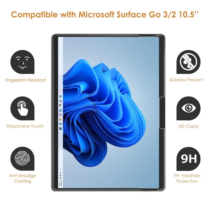 Hianjoo 2枚セット Surface Go4 Go3 Go2 対応 フィルム 強化ガラス Go 4 3 2 ガラスフィルム linears-11367725 LINEAR shop サンプル画像3