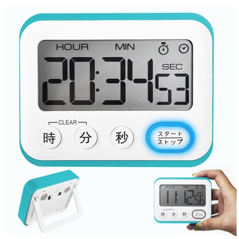LINEAR shopのDOKeep 大画面 勉強 デジタル タイマー マグネット 無音ストップウォッチ 12/24時間デジタル時計 キッチン アラーム｜アングル3