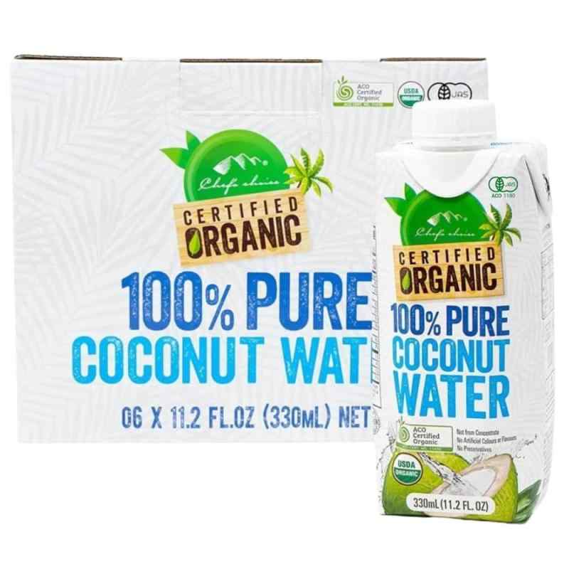 シェフズチョイス オーガニックココナッツウォーター330ml (6本/1箱) 無添加 無加糖 Organic 100 pure coconut water