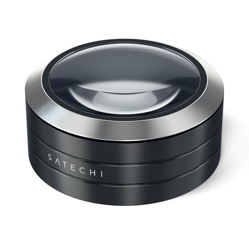 SATECHI最大5倍拡大 ReadMate LEDデスクトップ拡大鏡 - ワンタッチ 卓上デスクトップ用 持ち運びケース付(ブラック)