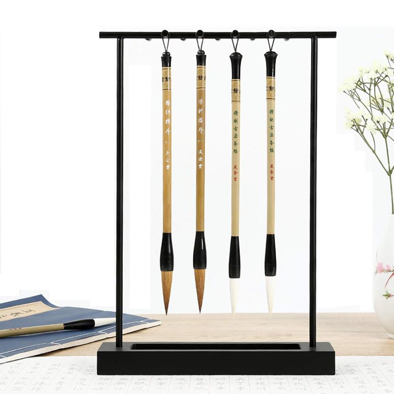 Rakuten - N/A 毛筆 掛け 筆 スタンド 吊り 書道小物 習字 置物 工芸品 アクセサリ 書道用具 展示小物 筆架 書道筆ハンガー 文房具 吊りタイプ