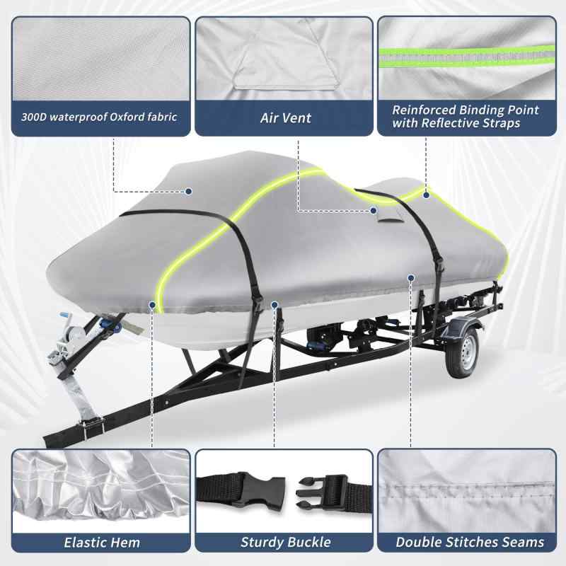 LINEAR shopのX AUTOHAUX ジェットスキーカバー 116"-125" 2シーター用 300Dオックスフォード アンチUV 防水 Yamahaに対応｜アングル3