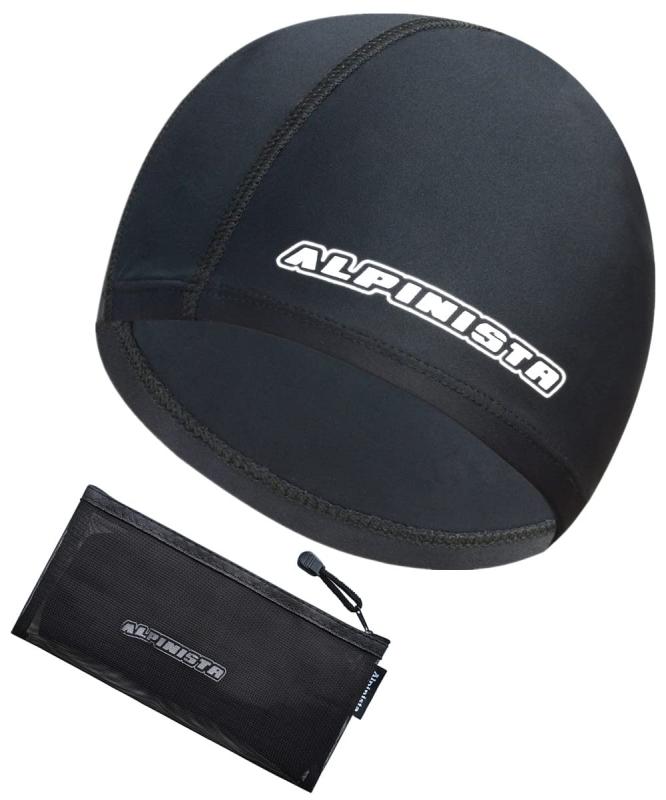 Rakuten - Alpinista スイムキャップ ゆったりタイプ テキスタイル フリーサイズ 大人用 メッシュ型収納袋付 (裏地黒)