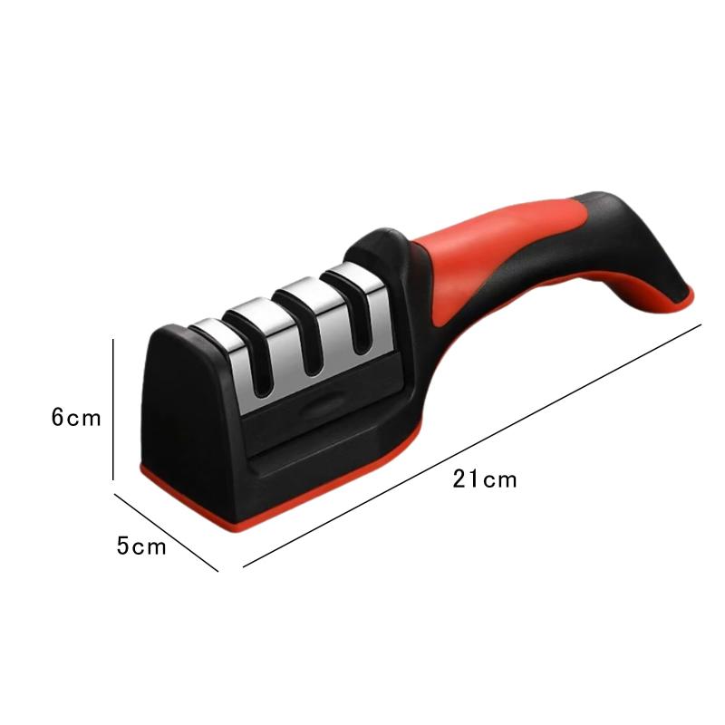 LINEAR shopの包丁研ぎ シャープナー 手動 3段階研磨 粗・中・仕上げ 砥石 包丁研ぎ器 ナイフシャープナー 切れ味復活 水洗い可能 コンパクト 携帯便利 台所用品 キッチン 工具｜アングル2