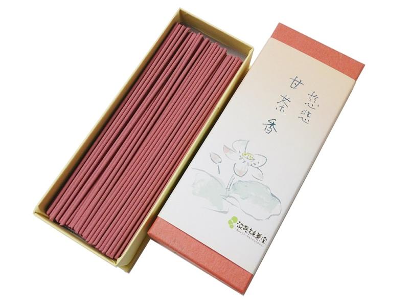 淡路梅薫堂のお線香 天然香料 慈悲甘茶香 50g mindfulness Meditation souvenir japanese incense sticks sandalwood blend jihiamachakou Awaji Baikundou