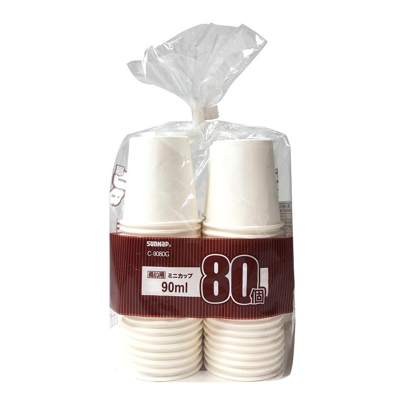 サンナップ 商い用ミニカップ90ML 80P ホワイト 約5.5×5.5×6cmサイズ(1個):約5.5×5.5×6cm本体重量:1個:約2.5g本体:バージンパルプ原産国:中国