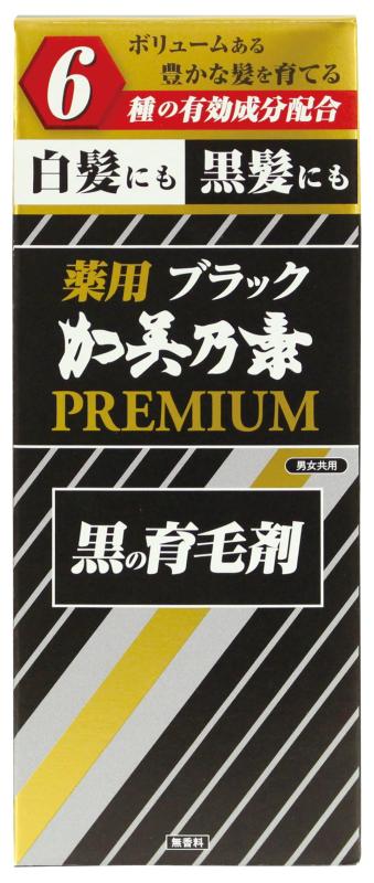 ブラック加美乃素 PREMIUM(プレミアム) 無香料 180mL 育毛剤 イカスミエキス配合 白髪にも黒髪にも (医薬部外品) linears-11345508 LINEAR shop パッケージ画像