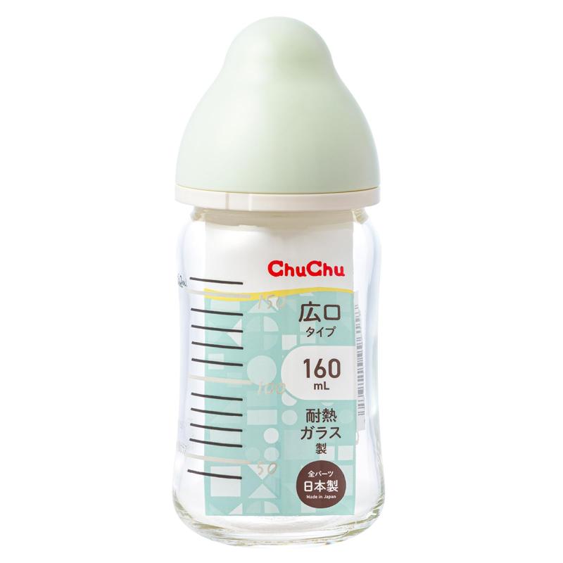 ChuChu（チュチュ） マルチフィット 広口タイプ 耐熱ガラス製 哺乳びん日本製 新生児 ～卒乳まで 全月齢対応