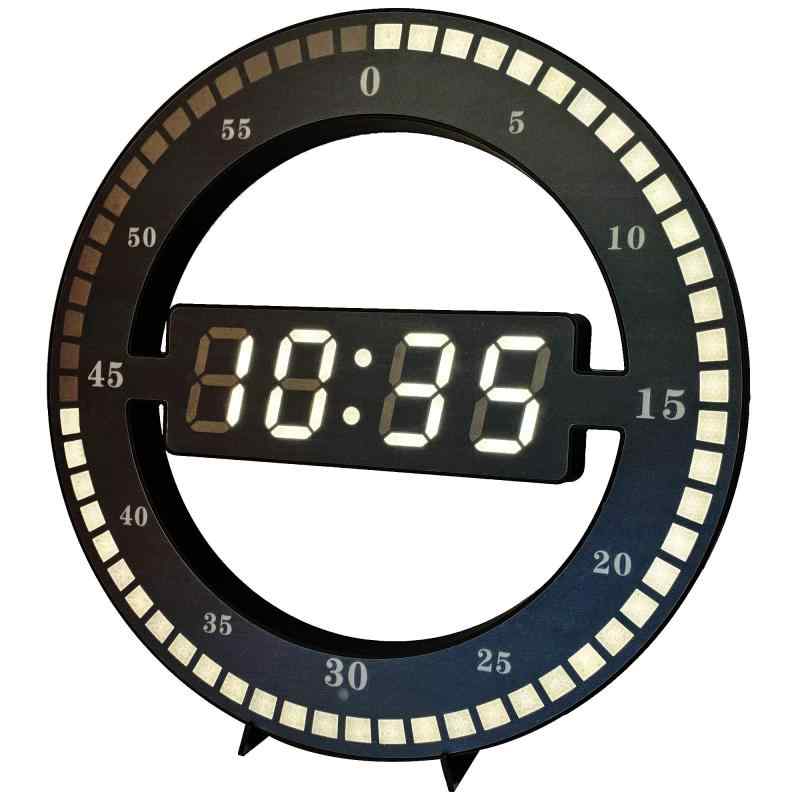 VANGOOD LEDデジタル時計 壁掛け時計 置き時計 自動輝度調整 12H/24H時間表示モード 丸形 おしゃれ