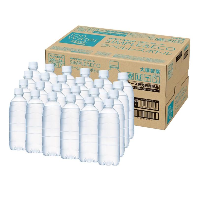 Rakuten - イオンウォーター 大塚製薬 ポカリスエット イオンウォーター ラベルレス 500ml×24本
