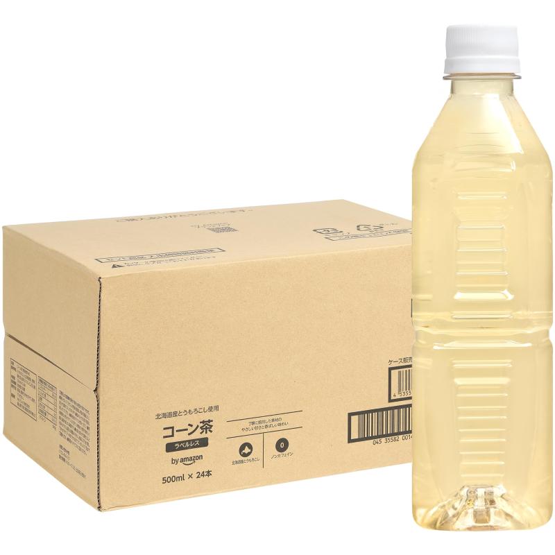 by コーン茶 ラベルレス 500ml×24本 ノンカフェイン 北海道とうもろこし使用