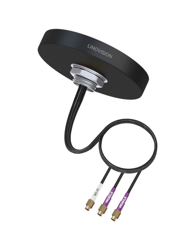 LINOVISION 4G LTE MIMO &amp; WiFi 3-in-1 コンボアンテナ、2 x 4G LTE+ 1 x デュアルバンド Wi-Fi、屋外/屋根 SMAアンテナ、IOT-R32 / Inhand IR302 / Teltonika