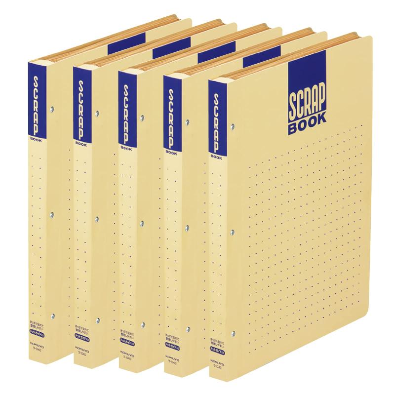 コクヨ(KOKUYO) スクラップブック D ドットガイド入 A4 5冊セット ラ-D40X5ドットが印刷されたきれいに貼る、書くためのスクラップブック【サイズ】 A4　高さ30.2cm×幅23.6cm×背幅2.5cm【中紙枚数】 28枚【表紙】クラフトボール（古紙パルプ配合）【入り数】5冊入り