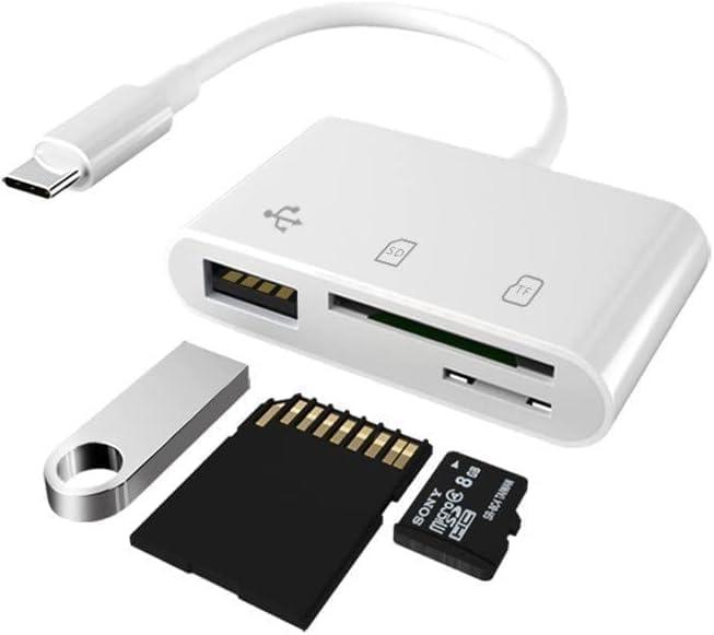 多機能カードリーダ3-in-1 USB C TF SDカードリーダハブアダプタ、カメラメモリカードリーダ、カードリーダSDアダプタ、ノートパソコンカードリーダSDカードUSB C