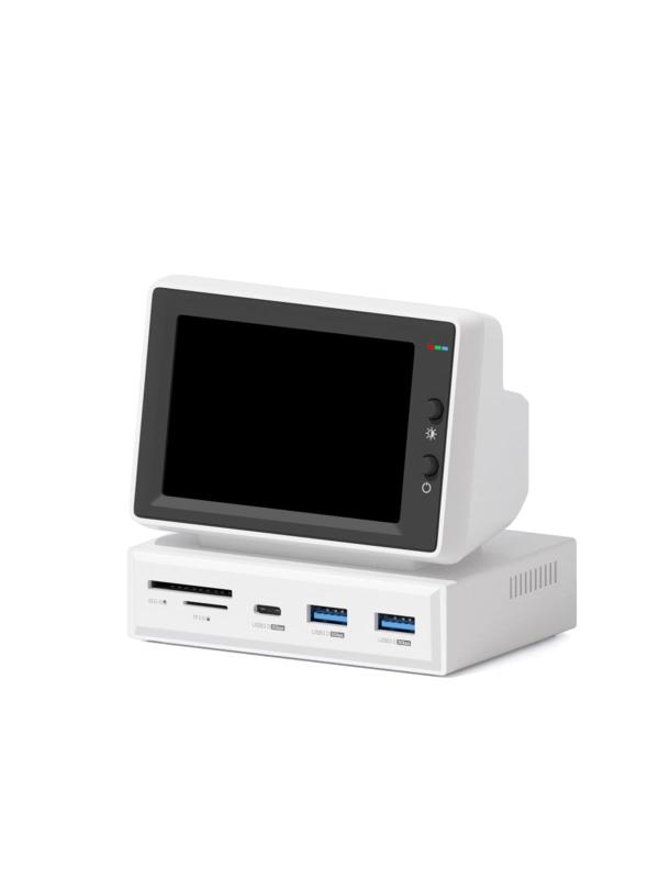 Hagibis IPSミニモニター 3.5インチ USB-C ハブ一体型 | AIDA64対応 / サブディスプレイ/Mini PC風設計 (960x640解像度)