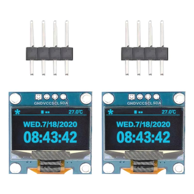 FUSHUI 0.96インチ OLEDディスプレイ I2C OLEDモジュール OLED LCDディスプレイLCDモジュール 2個セット LCD SSD1306ドライバー 128X64 SSD1306 4ピン Arduino/Raspberry PiVC