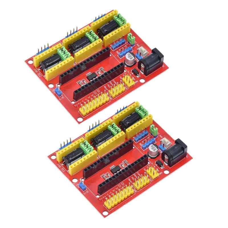 Hailege 2個セット 3DプリンターステッピングモータードライバーCNCシールドV4彫刻機拡張ボードArduino Nano 3DプリンターA4988用