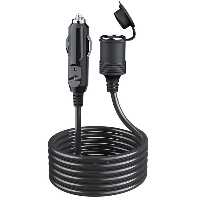 LUYING シガーソケット 延長ケーブル 3M DC電源 12V 24V 兼用 キャップ付き 防水 防塵 パイロットランプ内蔵 車用 シガーライター延長コード 延長プラグ 急速充電