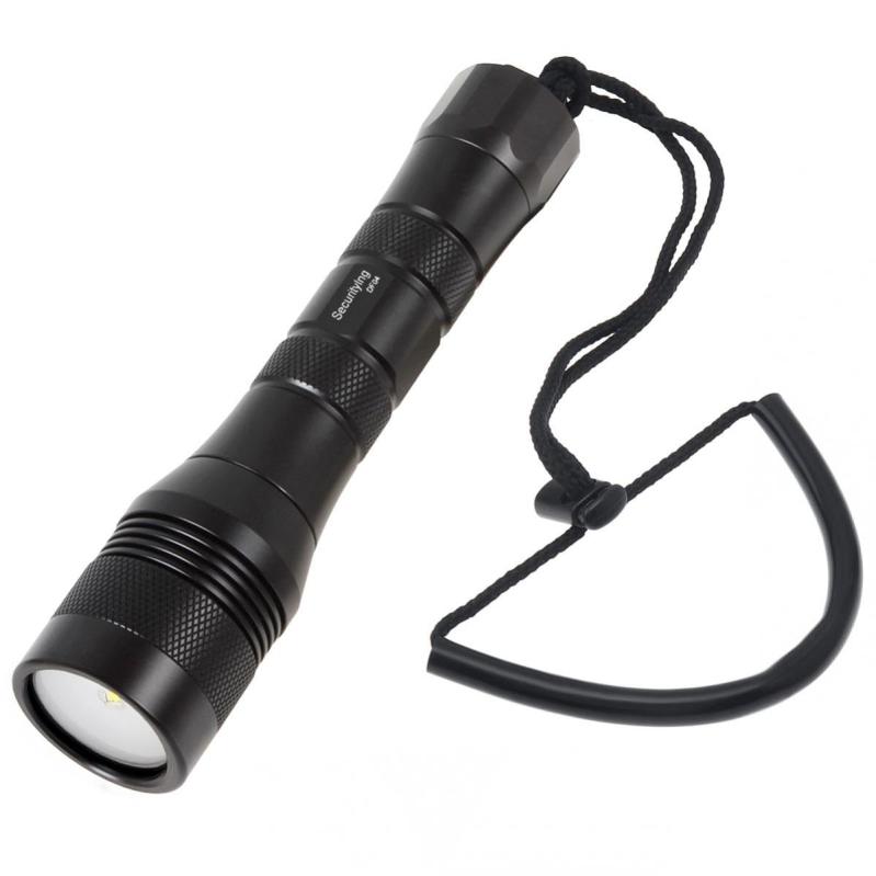 SecurityIng DF08 ダイビングライト 1050ルーメン 明るい U4 LED 水中ライト IPX-8防水 水中150M 1つ点灯モード ダイビング・ナイトダイビング・スキューバダイビングライト 単二型電池・18650・26650バ