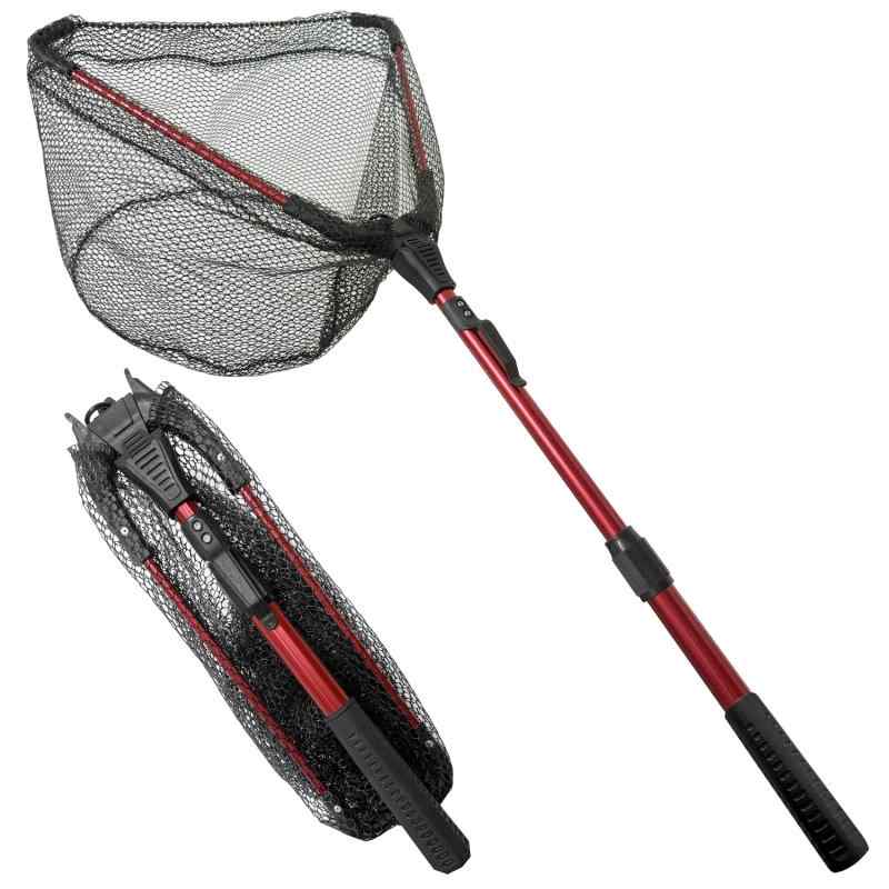 LINEAR shopのREIYAIBA ランディングネット 折りたたみ式 玉網 タモ網 魚に優しいラバーネット 伸縮自在 調節可能 釣り用 すくい網 ラバー素材 海水 渓流対応 アルミニウム合金製｜アングル2