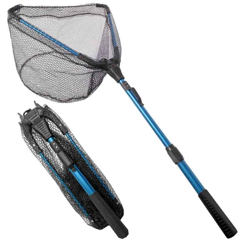 LINEAR shopのREIYAIBA ランディングネット 折りたたみ式 玉網 タモ網 魚に優しいラバーネット 伸縮自在 調節可能 釣り用 すくい網 ラバー素材 海水 渓流対応 アルミニウム合金製｜アングル3