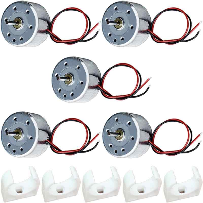 JYUDAUFU 5個 RF-300 モーター DC 1V-6V 0.08インチ/2mm(シャフト直径) 0.16インチ/4mm(シャフト長さ) 5200 rpm 2ピンピグテール付き エンジン おもちゃ 車 ミニファン DIY モデル用修理再構築パーツ