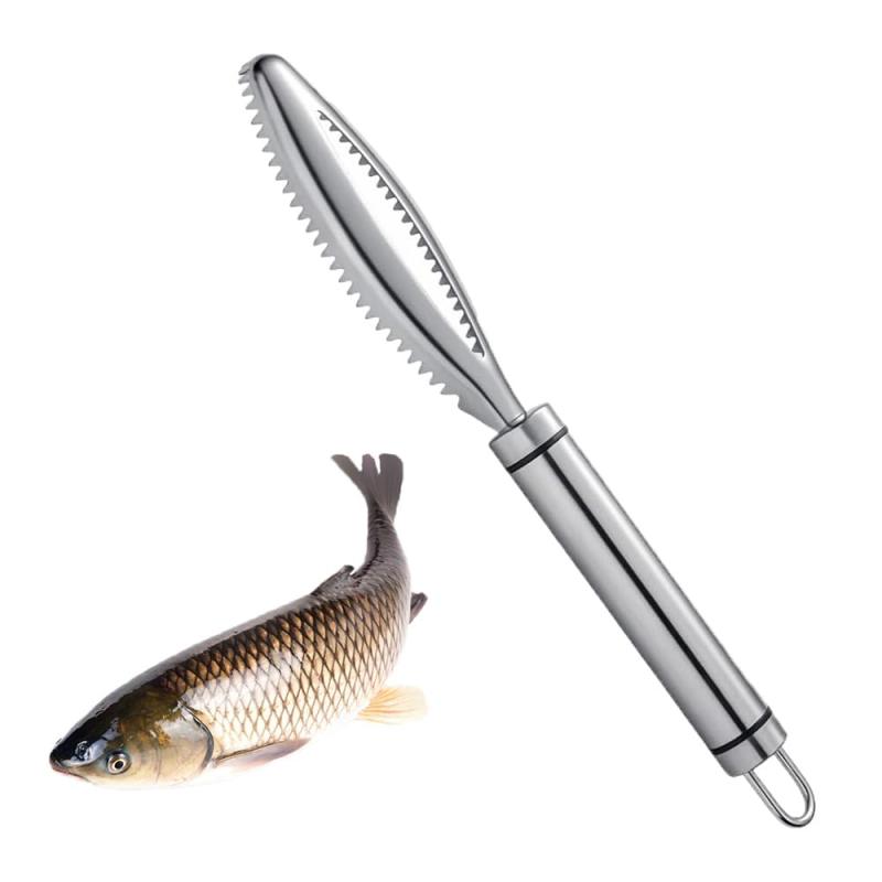 うろこ取り 魚の鱗除去器 うろことり 魚 うろこ取り うろこ取り ステンレス製 操作便利 調理器具 魚の洗浄ツール 業務用 キッチンツール ホーム用（1個入り シルバー）