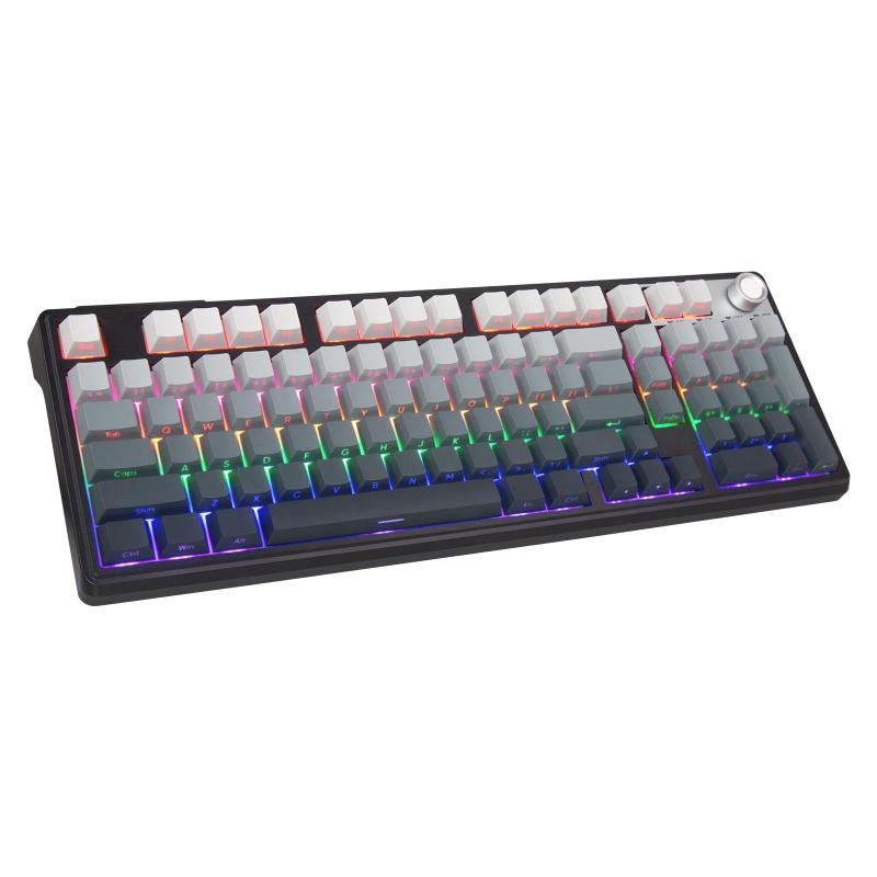 HUOJI ワイヤレス メカニカル ゲーミングキーボード 静音赤軸 96%コンパクト テンキー付き