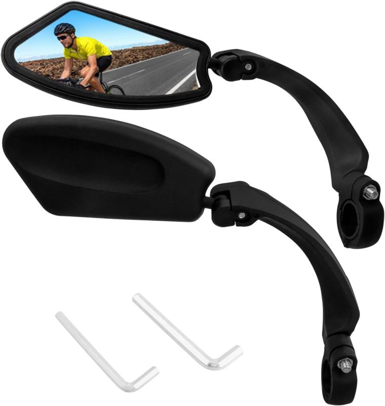 Bestgle 2個セット 自転車バックミラー 360°回転 広視野角ロードバイク バックミラ...