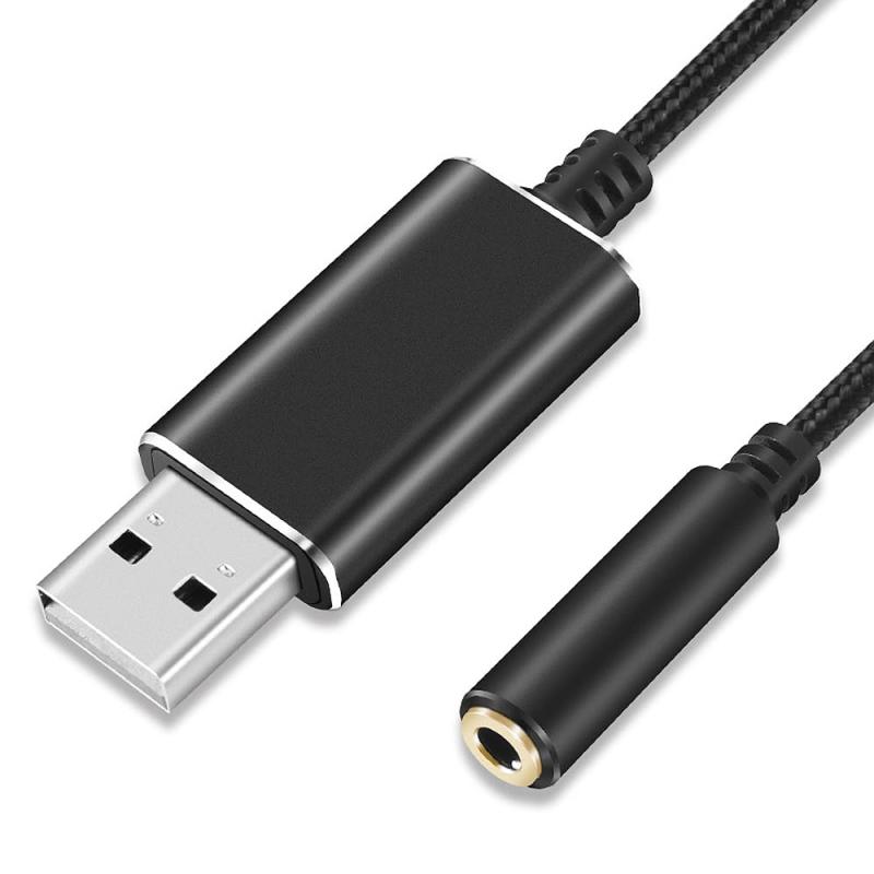 HEJINYUN USB オーディオ 変換アダプタ USB to 3.5mm 外付けサウンドカード usb イヤホン 変換 usb イヤホンジャック 変換 イヤホン ビデオ通話 オーディオケーブルUSBポート-3極(TRS)/4極(TRRS)3.5mmミ